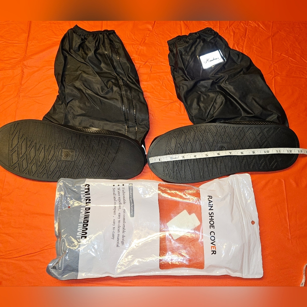 Rain Shoe/Boot Covers szXXL 13.4" Black Waterproof New